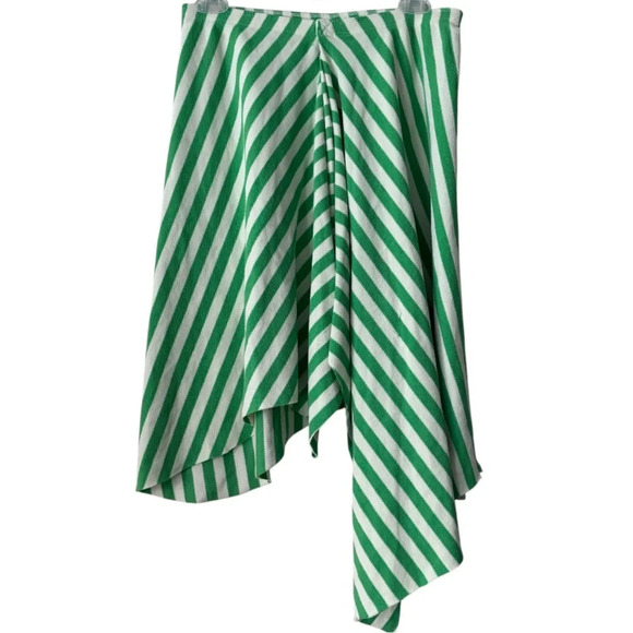 Juicy Couture Y2K green white striped asymmetrical cloth skirt Sz Small - Picture 3 of 5